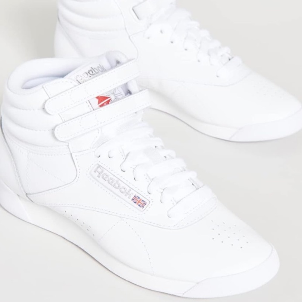 COPY - Reebok retro modern vintage freestyle white high top sneakers in size 8